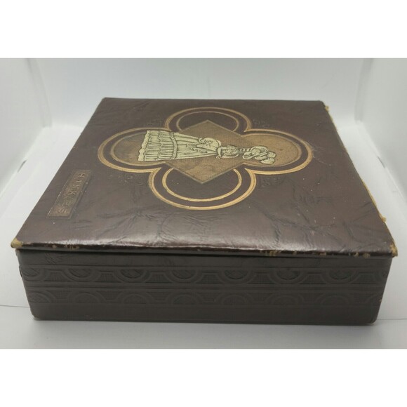 Vintage Antique Early 1900's Pyrography Hanky Vanity Storage GloveBox - Picture 3 of 11